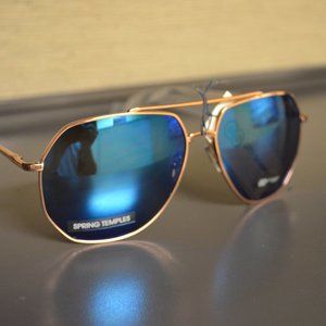 Rose Gold and Blue Sunglasses